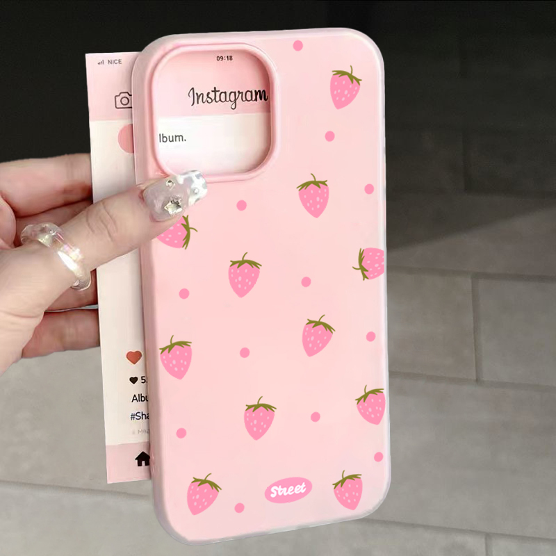 Samsung Galaxy A55 - Coque de téléphone à motif fraise