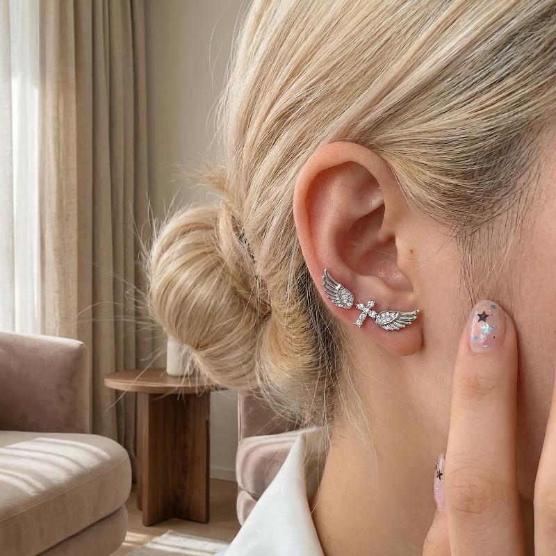 Boucles d'oreilles croix ailes - Luxury Lifestyle For Women avis et prix